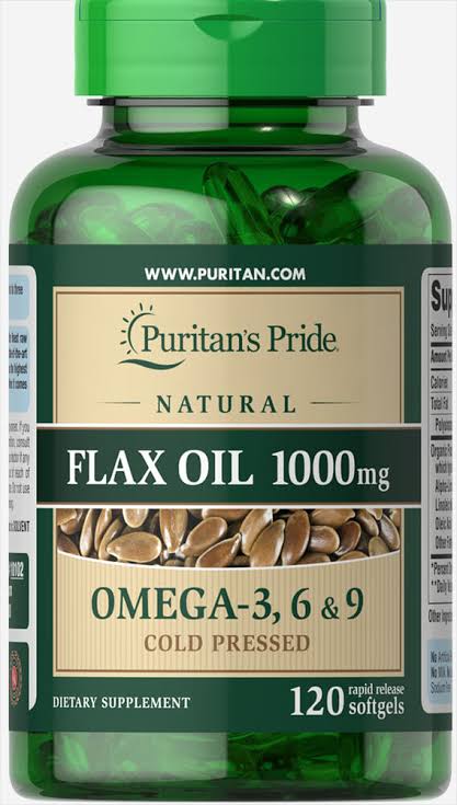 Puritans Pride Natural Flax Oil 1000mg 120 Softgel 