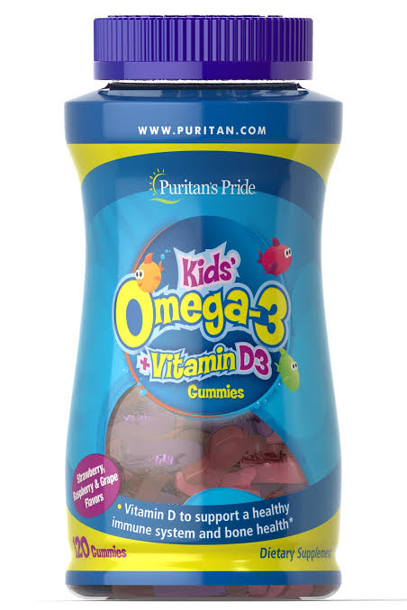 Puritan's Pride Kids Omega-3 + Vitamin D3 Gummies - 120 Gummies 