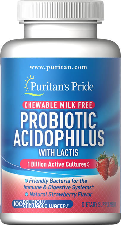 Puritans Pride Chewable Probiotic Acidophilus 100 Wafers