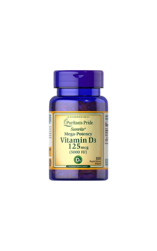 Vitamin D3 125mcg (5000IU) 100 Softgel 