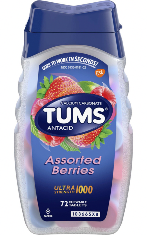 Tums Ultra Strength 1000 Assorted Berries -- 72 Chewable Tablets