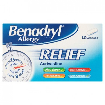 Benadryl Allergy Relief- 12 Capsules 