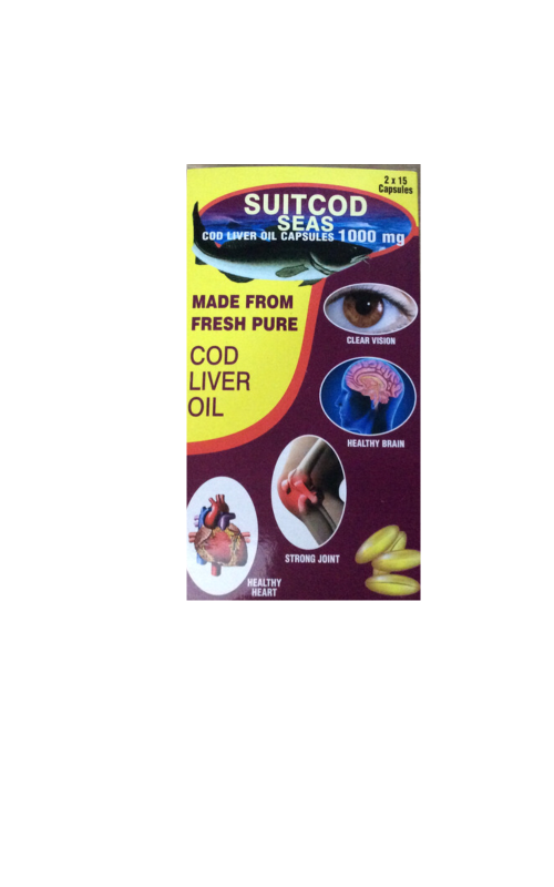 Suitcod Seas Cod Liver Oil Capsules 1000mg 30 Capsules 