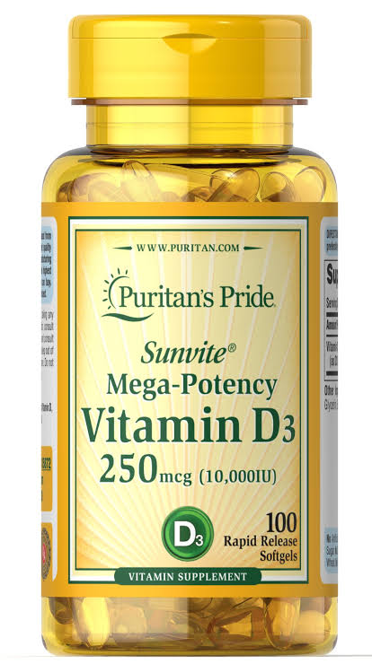 Vitamin D3 250mcg (10000IU) 100 Softgel 