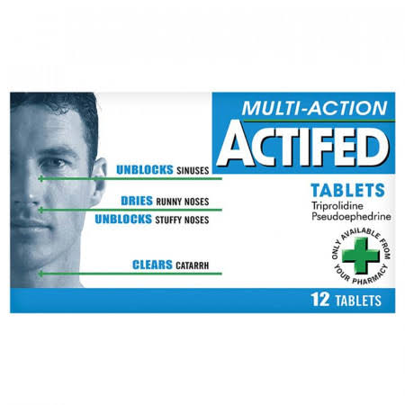 Multi-Action Actifed Tablets 12 tablets