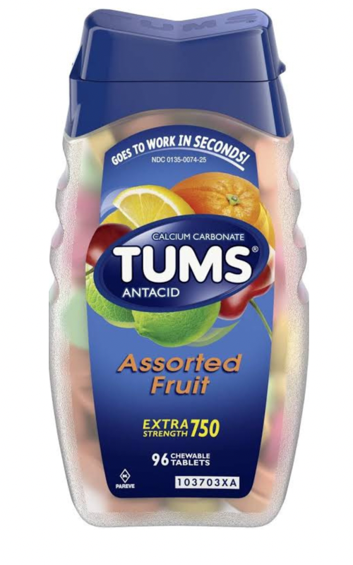  Tums Antacid Chewable Tablets Assorted Fruit -- 96 Chewable Tablets