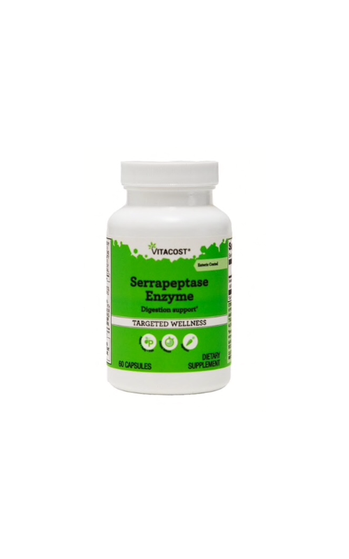 Vitacost Serrapeptase Enzyme 60 Enteric Coated Capsules