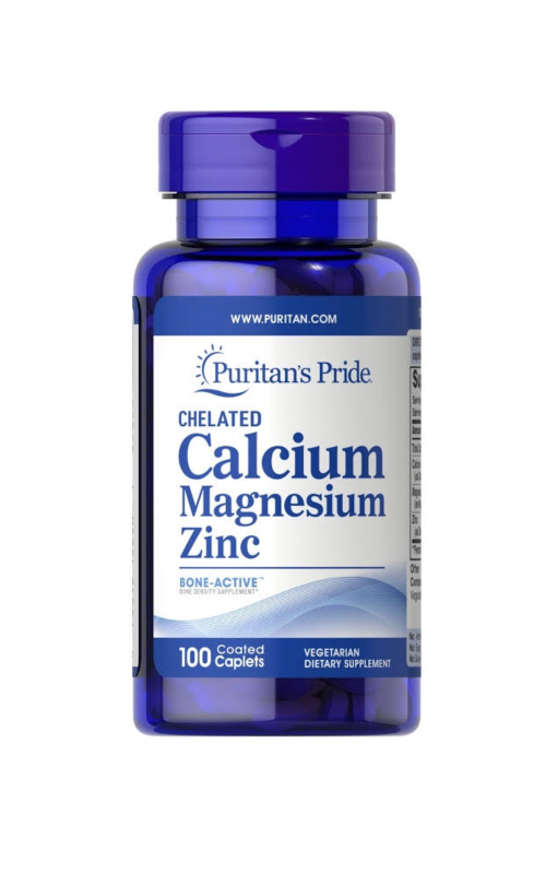 Puritans Pride Chelated Calcium Magnesium Zinc 100 Caplets