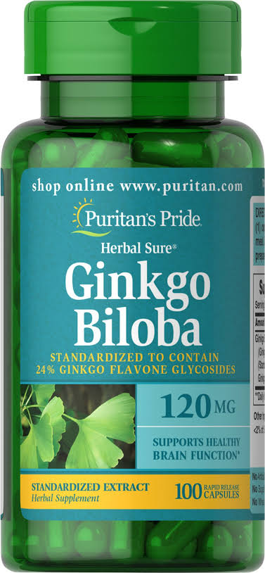 Puritan's Pride Ginkgo Biloba 120mg 100 Capsules 