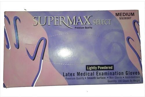 Supermax Latex  Medical Exermination Gloves - 100 pcs