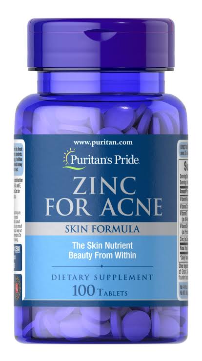 Puritans Pride Zinc for Acne 100 Tablets 