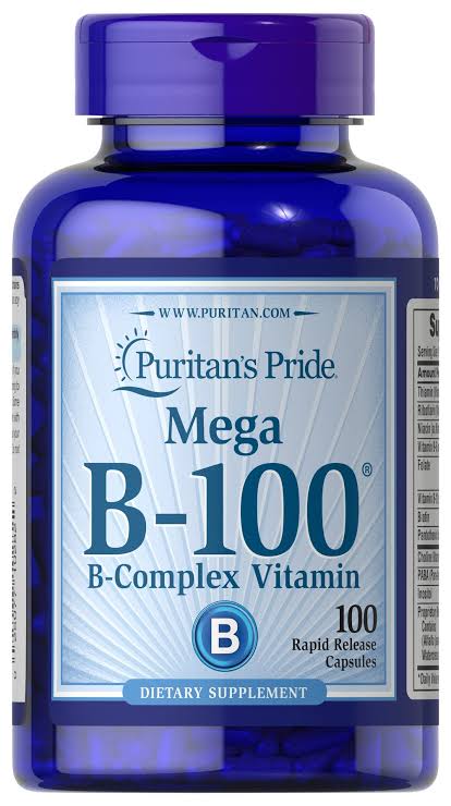 Puritans Pride Mega B-100 B - Complex  Vitamin 100 Capsules 