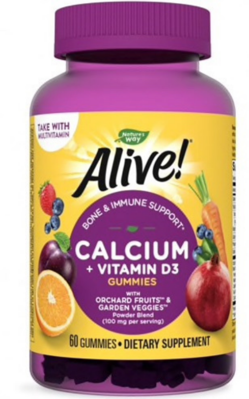 Alive! Calcium Plus D3 Gummies Cherry Strawberry -- 60 Gummies