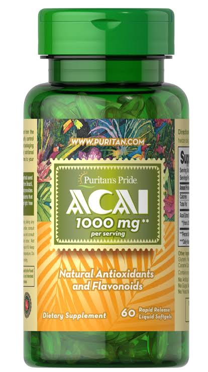 Puritans Pride Acai 1000mg 60 Softgel 