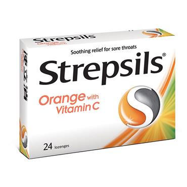 Strepsils Orange + Vitamin C 12lozenges (1 Card)