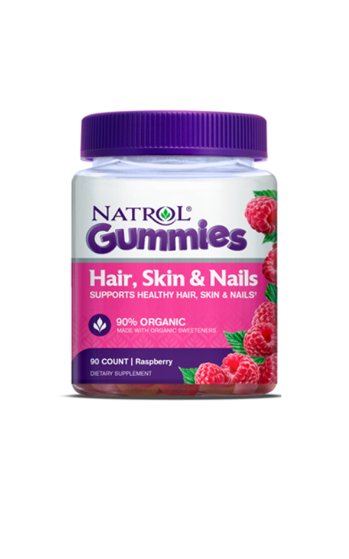 Natrol Gummies Hair, Skin & Nails Raspberry 90 count 