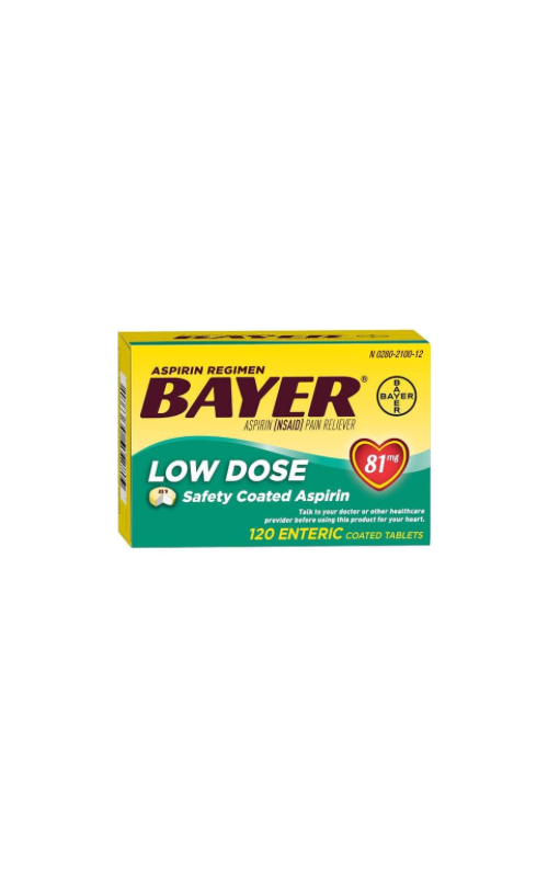 Bayer Low Dose Aspirin  81 mg 120 Enteric Coated Tablets 