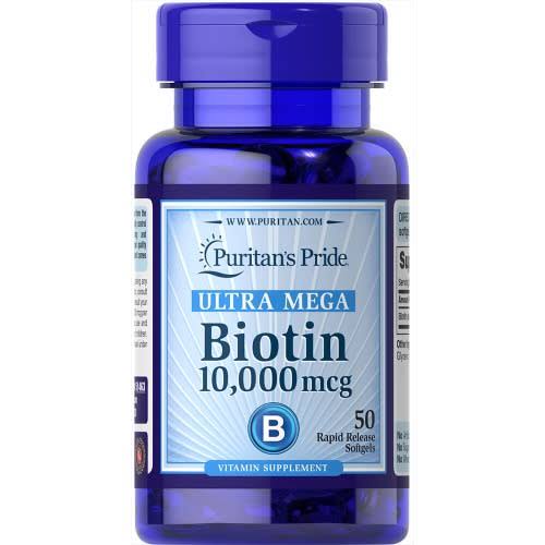 Puritan's Pride Biotin 10000mcg 50 Rapid Release Softgel