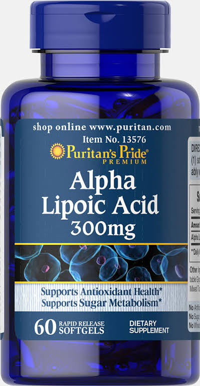 Puritan's Pride Alpha Lipoic Acid 300mg 60 Capsules