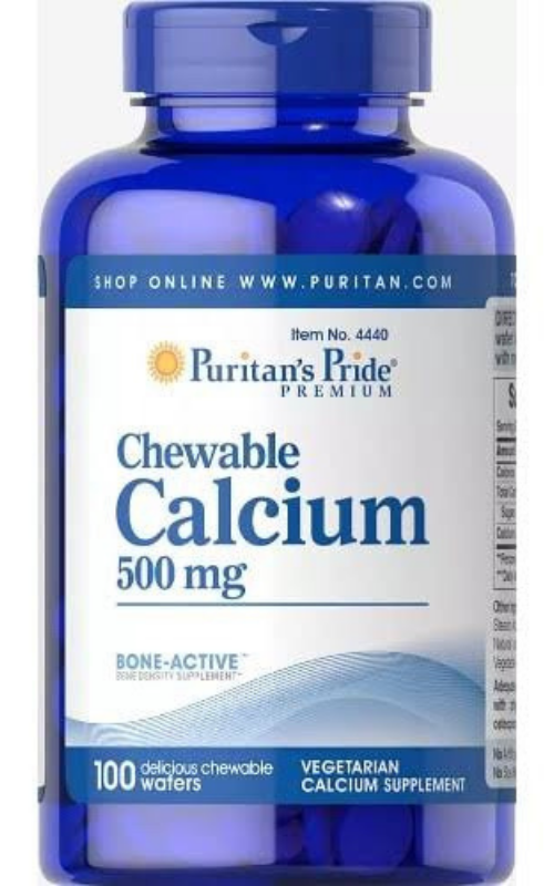 Puritans Pride Chewable Calcium 500mg 100 Wafers