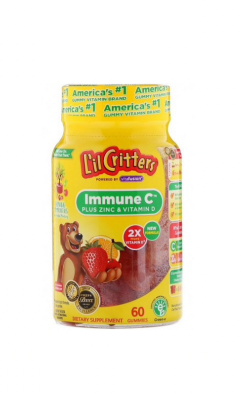 L'il Critters Immune Plus Zinc & Vitamin D Assorted Fruit -- 60 Gummies