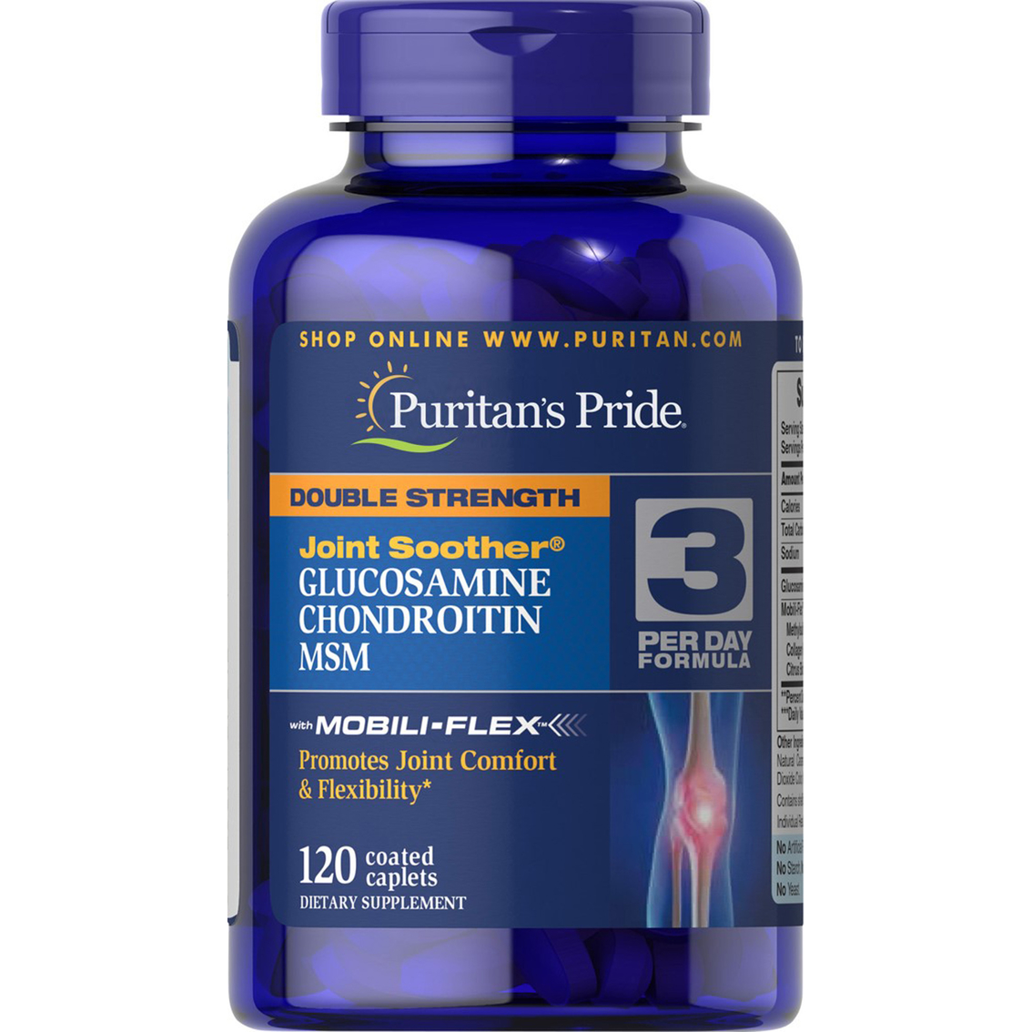 Puritans Pride Double Strength Glucosamine Chondroitin & MSM Joint Soother 60  Capsules 