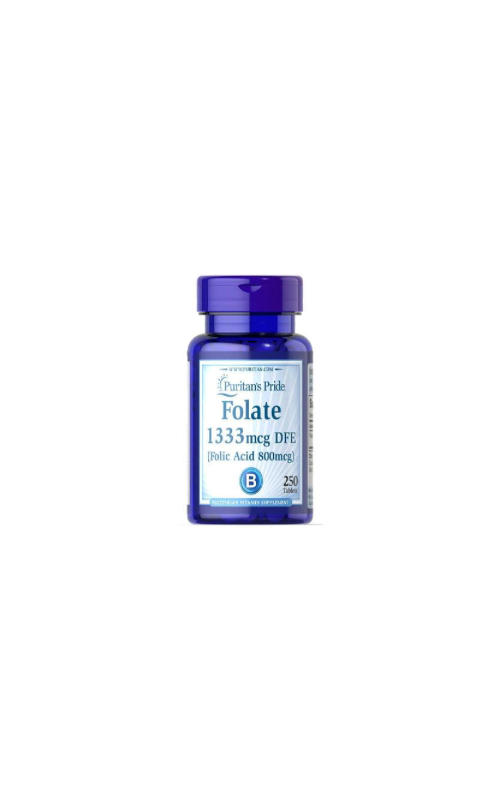 Puritans Pride Folate 1333 mcg ( Folic Acid 800mcg ) 250 Tablets