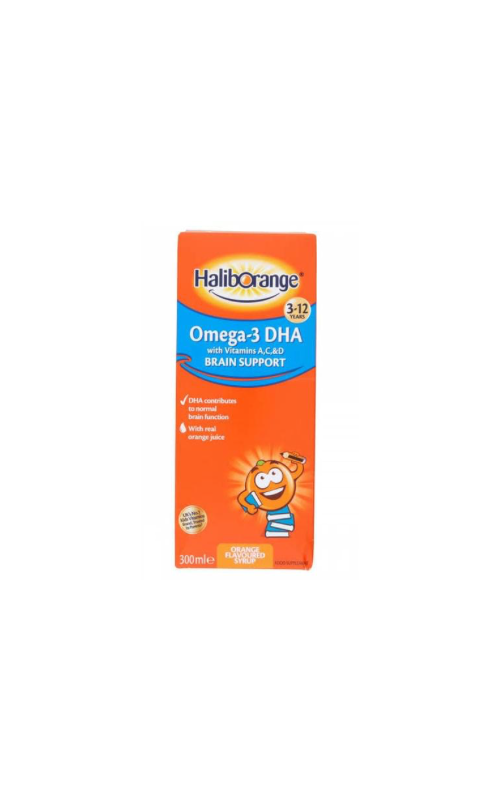 Haliborange Omega 3 DHA  Brain Support 300ml Orange Flavoured Syrup 