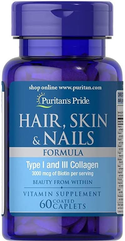 Puritans Pride Hair Skin and Nails Formula 60 Caplets 