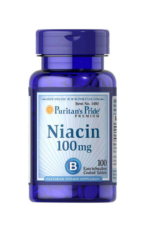 Puritan's Pride Niacin 100 mg 100 Coated Tablets 