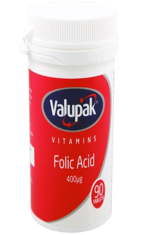 Valupak Folic Acid 400mcg 90tablets